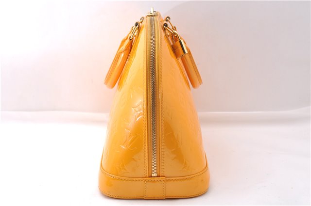 Authentic Louis Vuitton Vernis Alma PM Hand Bag Orange M91695 LV 7108D