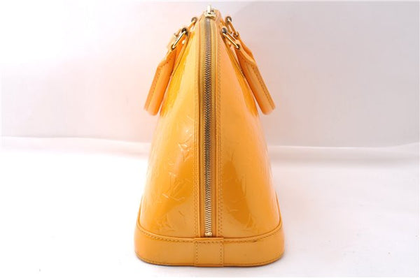 Authentic Louis Vuitton Vernis Alma PM Hand Bag Orange M91695 LV 7108D