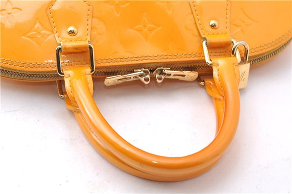 Authentic Louis Vuitton Vernis Alma PM Hand Bag Orange M91695 LV 7108D