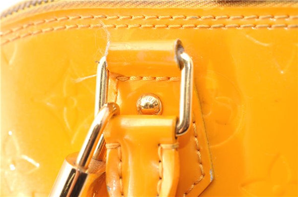 Authentic Louis Vuitton Vernis Alma PM Hand Bag Orange M91695 LV 7108D