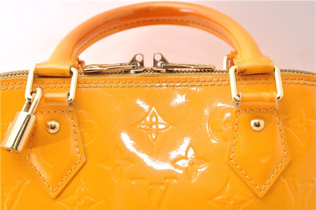 Authentic Louis Vuitton Vernis Alma PM Hand Bag Orange M91695 LV 7108D