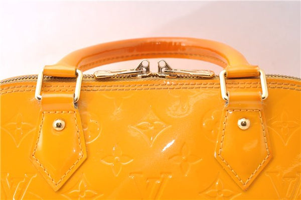 Authentic Louis Vuitton Vernis Alma PM Hand Bag Orange M91695 LV 7108D