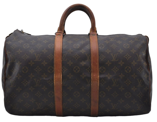 Authentic Louis Vuitton Monogram Keepall 45 Travel Boston Bag M41428 LV 7110D