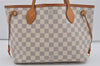 Authentic Louis Vuitton Damier Azur Neverfull PM Tote Bag N51110 LV 7111I