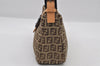 Authentic FENDI Zucchino Shoulder Bag Purse Canvas Leather Brown 7113I