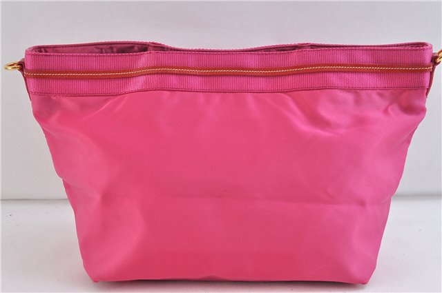 Authentic PRADA Nylon Enamel Shoulder Tote Bag Pink Junk 7114C