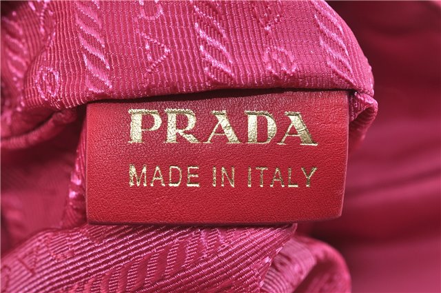 Authentic PRADA Nylon Enamel Shoulder Tote Bag Pink Junk 7114C