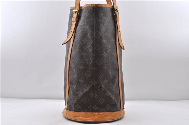 Authentic LOUIS VUITTON Monogram Bucket GM Shoulder Bag M42236 LV Junk 7116C