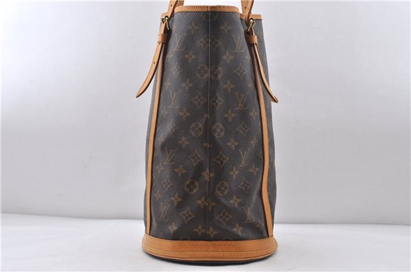 Authentic LOUIS VUITTON Monogram Bucket GM Shoulder Bag M42236 LV Junk 7116C