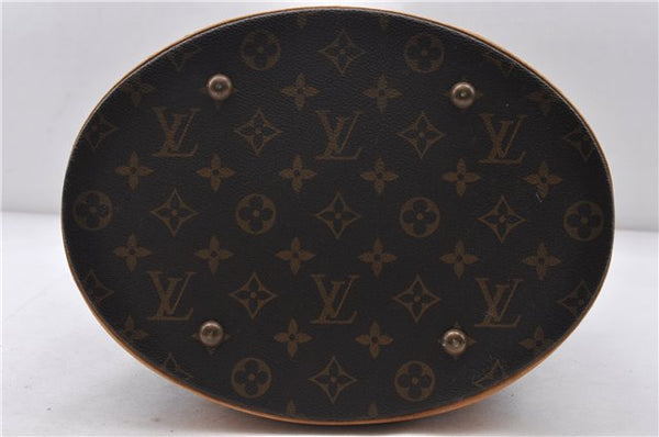 Authentic LOUIS VUITTON Monogram Bucket GM Shoulder Bag M42236 LV Junk 7116C