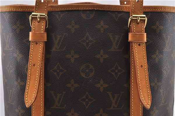 Authentic LOUIS VUITTON Monogram Bucket GM Shoulder Bag M42236 LV Junk 7116C