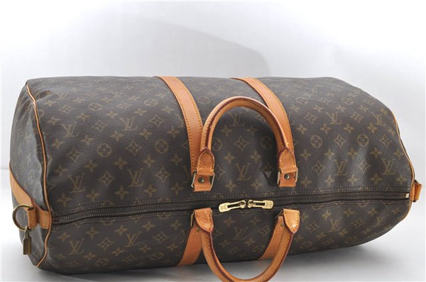 Auth Louis Vuitton Monogram Keepall Bandouliere 55 Boston Bag M41414 LV 7117D