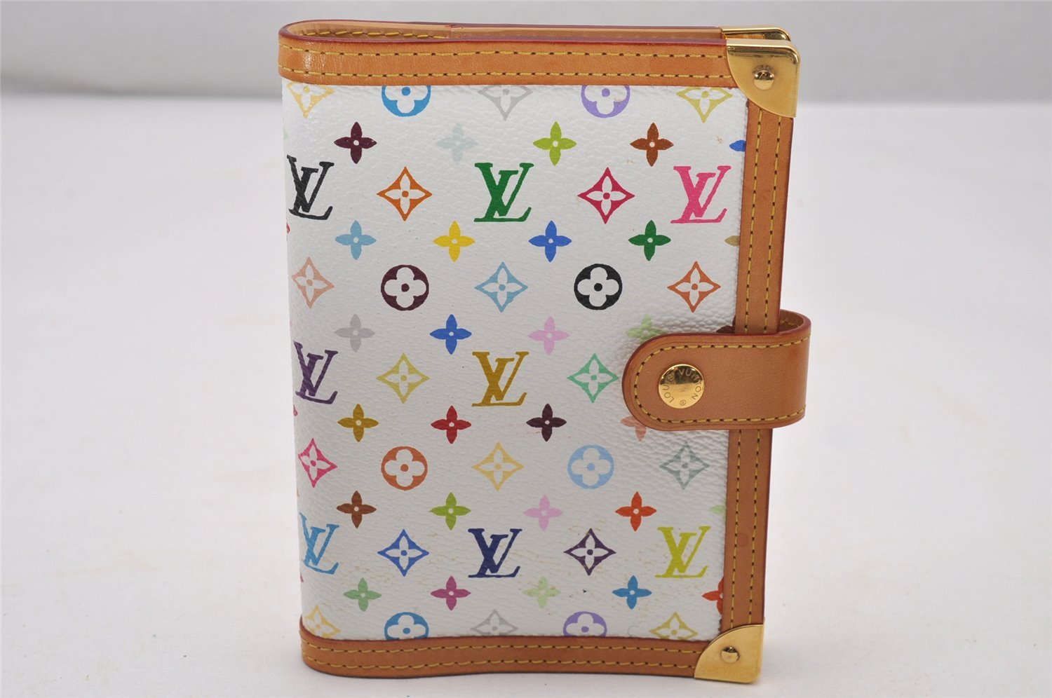 Louis Vuitton Monogram Multicolor Agenda PM Notebook Cover R20896 White 7118I