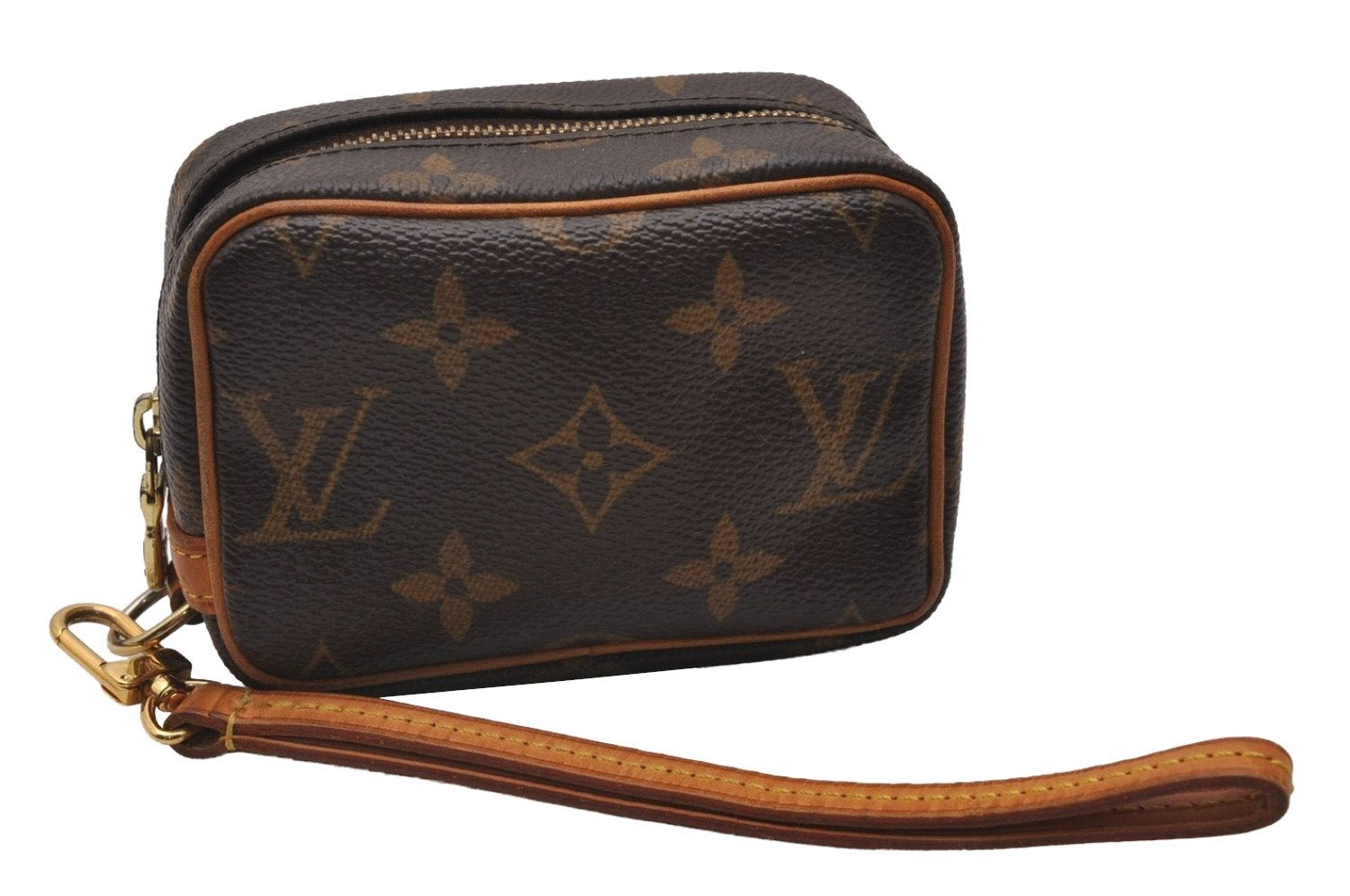 Authentic Louis Vuitton Monogram Trousse Wapiti Mini Pouch M58030 LV 7119I