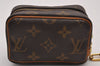 Authentic Louis Vuitton Monogram Trousse Wapiti Mini Pouch M58030 LV 7119I