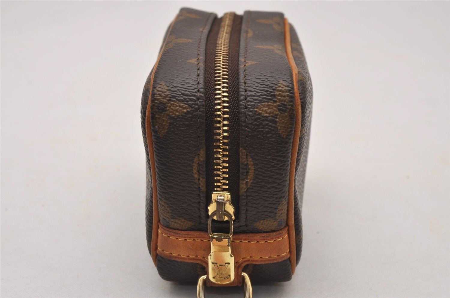 Authentic Louis Vuitton Monogram Trousse Wapiti Mini Pouch M58030 LV 7119I