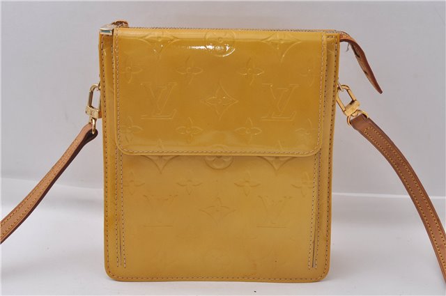 Auth Louis Vuitton Monogram Vernis Mott Shoulder Cross Bag M91136 Yellow 7121D