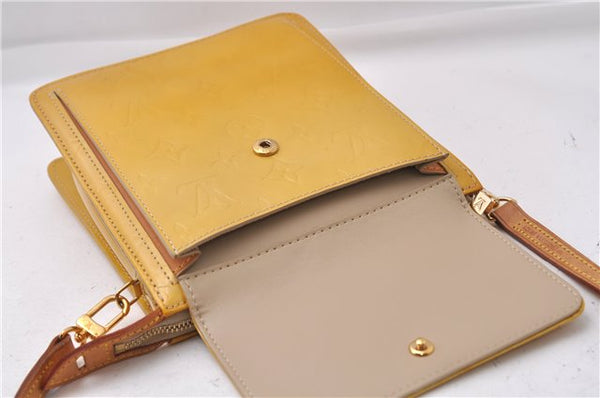 Auth Louis Vuitton Monogram Vernis Mott Shoulder Cross Bag M91136 Yellow 7121D