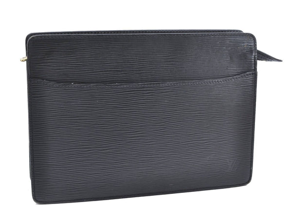 Authentic LOUIS VUITTON Epi Pochette Homme Clutch Bag Black M52522 LV 7123B