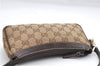 Authentic GUCCI Accessory Hand Pouch Purse GG Canvas Leather 154432 Brown 7123D