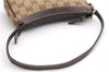 Authentic GUCCI Accessory Hand Pouch Purse GG Canvas Leather 154432 Brown 7123D