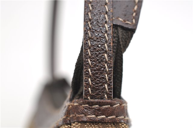 Authentic GUCCI Accessory Hand Pouch Purse GG Canvas Leather 154432 Brown 7123D