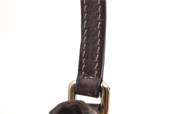 Authentic GUCCI Accessory Hand Pouch Purse GG Canvas Leather 154432 Brown 7123D