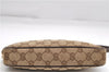 Authentic GUCCI Accessory Hand Pouch Purse GG Canvas Leather 154432 Brown 7123D