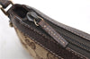 Authentic GUCCI Accessory Hand Pouch Purse GG Canvas Leather 154432 Brown 7123D