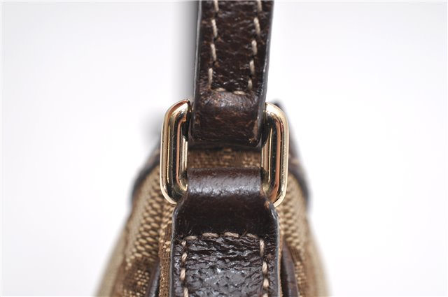 Authentic GUCCI Accessory Hand Pouch Purse GG Canvas Leather 154432 Brown 7123D