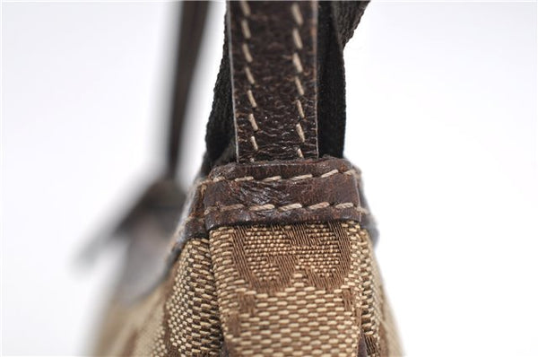 Authentic GUCCI Accessory Hand Pouch Purse GG Canvas Leather 154432 Brown 7123D