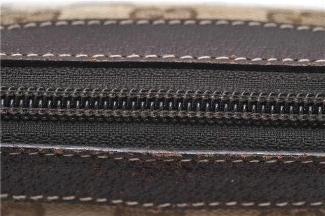 Authentic GUCCI Accessory Hand Pouch Purse GG Canvas Leather 154432 Brown 7123D