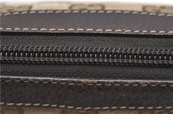 Authentic GUCCI Accessory Hand Pouch Purse GG Canvas Leather 154432 Brown 7123D