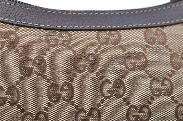 Authentic GUCCI Accessory Hand Pouch Purse GG Canvas Leather 154432 Brown 7123D