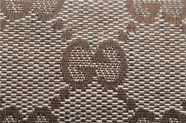 Authentic GUCCI Accessory Hand Pouch Purse GG Canvas Leather 154432 Brown 7123D