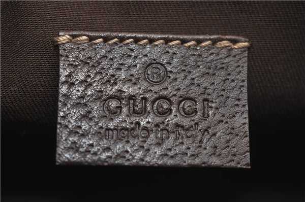 Authentic GUCCI Accessory Hand Pouch Purse GG Canvas Leather 154432 Brown 7123D