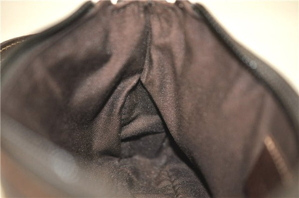 Authentic GUCCI Accessory Hand Pouch Purse GG Canvas Leather 154432 Brown 7123D