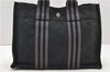 Authentic HERMES Fourre Tout PM Hand Tote Bag Purse Canvas Black 7124C