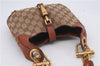 Auth GUCCI New Jackie Shoulder Hand Bag GG Canvas Leather 120885 Brown 7124D