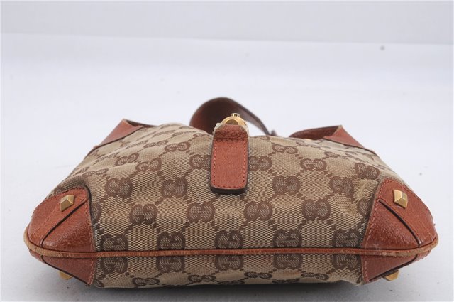 Auth GUCCI New Jackie Shoulder Hand Bag GG Canvas Leather 120885 Brown 7124D