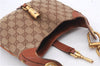 Auth GUCCI New Jackie Shoulder Hand Bag GG Canvas Leather 120885 Brown 7124D