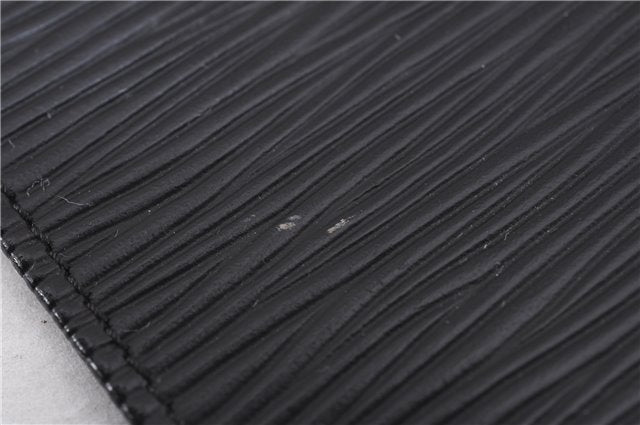 Authentic Louis Vuitton Epi Agenda Note Book Cover Black 7127E