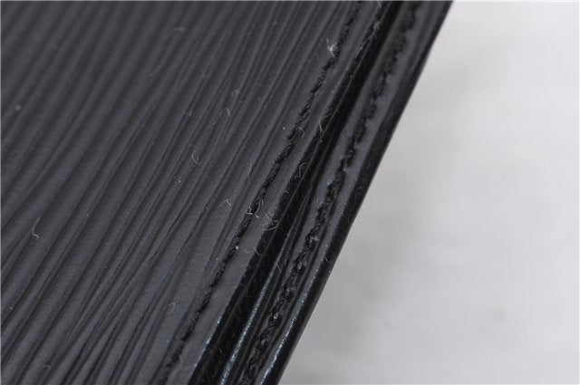 Authentic Louis Vuitton Epi Agenda Note Book Cover Black 7127E