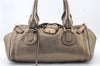 Authentic Chloe Paddington Leather Shoulder Hand Bag Purse Gold 7129C