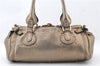 Authentic Chloe Paddington Leather Shoulder Hand Bag Purse Gold 7129C