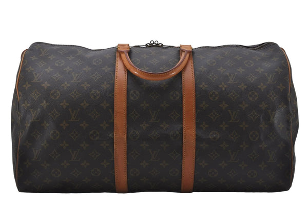 Authentic Louis Vuitton Monogram Keepall 55 Travel Boston Bag M41424 LV 7129D