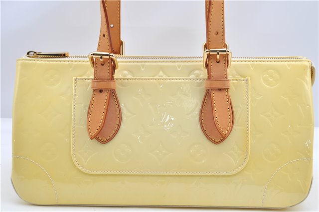 Auth Louis Vuitton Vernis Rose Wood Avenue Shoulder Bag Yellow M93508 LV 7130F