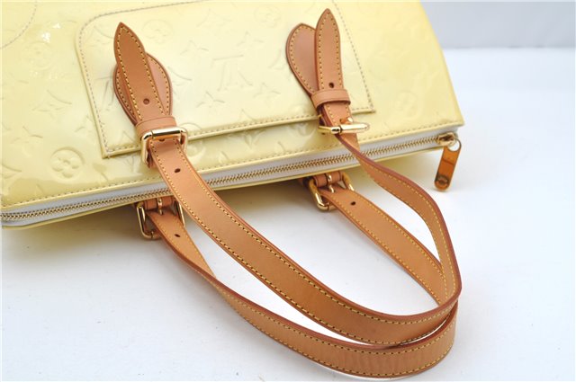 Auth Louis Vuitton Vernis Rose Wood Avenue Shoulder Bag Yellow M93508 LV 7130F