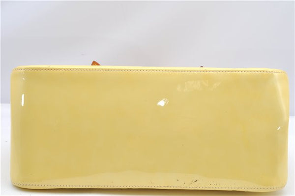 Auth Louis Vuitton Vernis Rose Wood Avenue Shoulder Bag Yellow M93508 LV 7130F