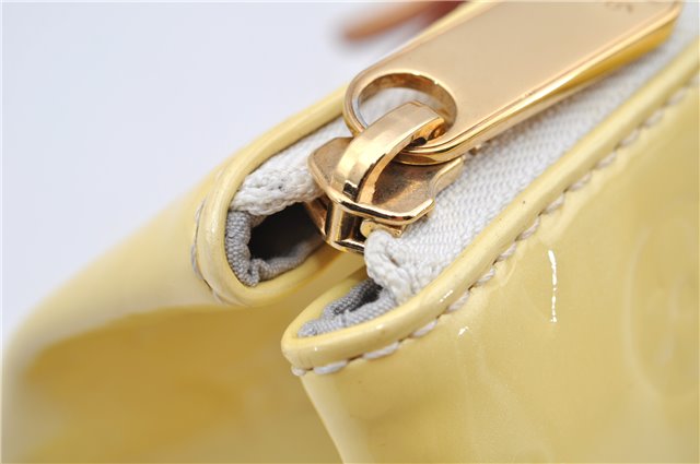 Auth Louis Vuitton Vernis Rose Wood Avenue Shoulder Bag Yellow M93508 LV 7130F